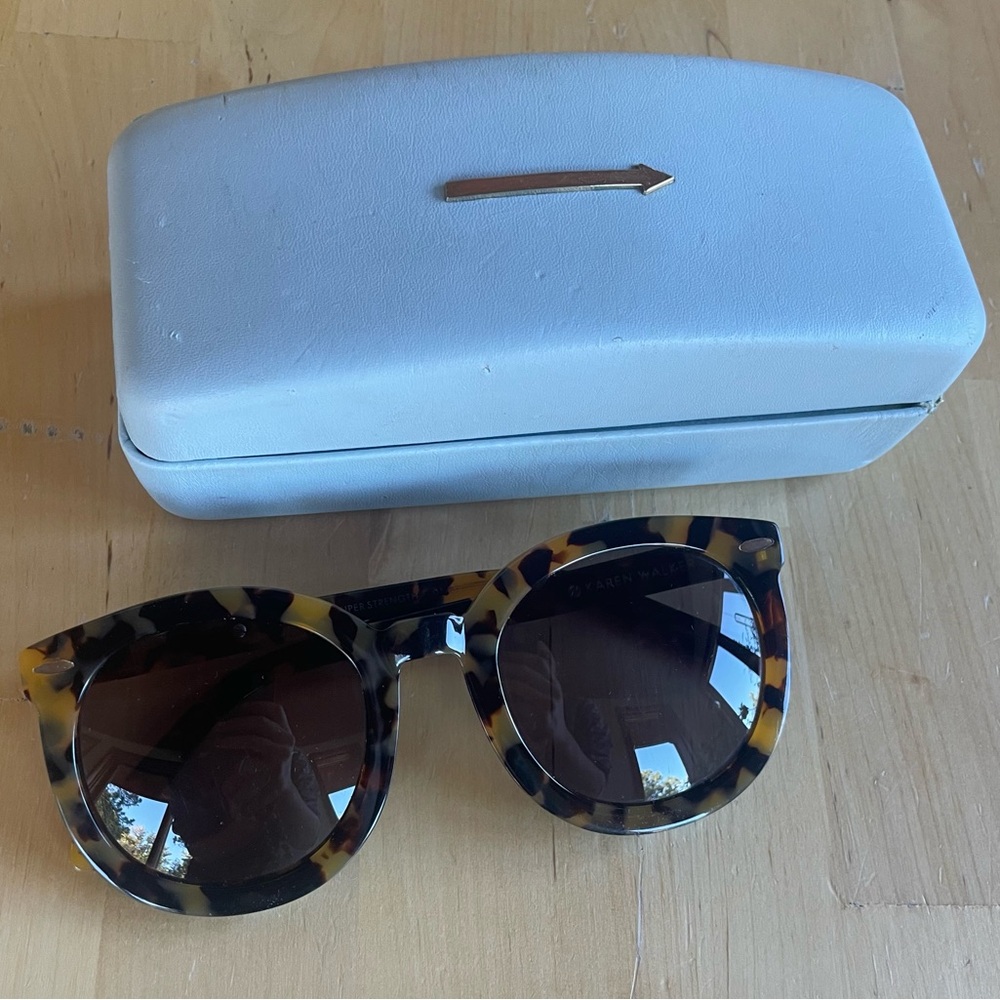 Karen Walker Super Duper Strength Sunglasses - Crazy Tortoise - Picture 3 of 11